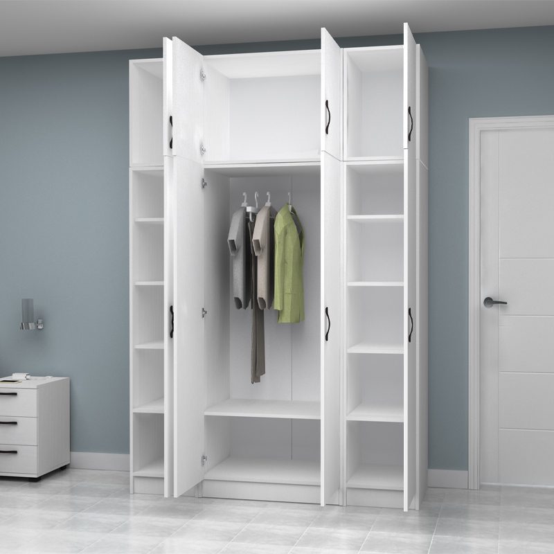 Vivian viertuerig Kleiderschrank mit Patari 160x51.8x240cm weiss